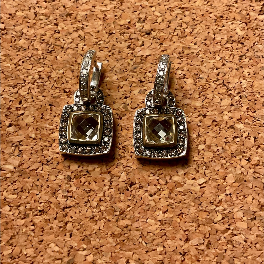 Nwt Lori Bonn Sterling Silver And Gold-Toned Square Earrings